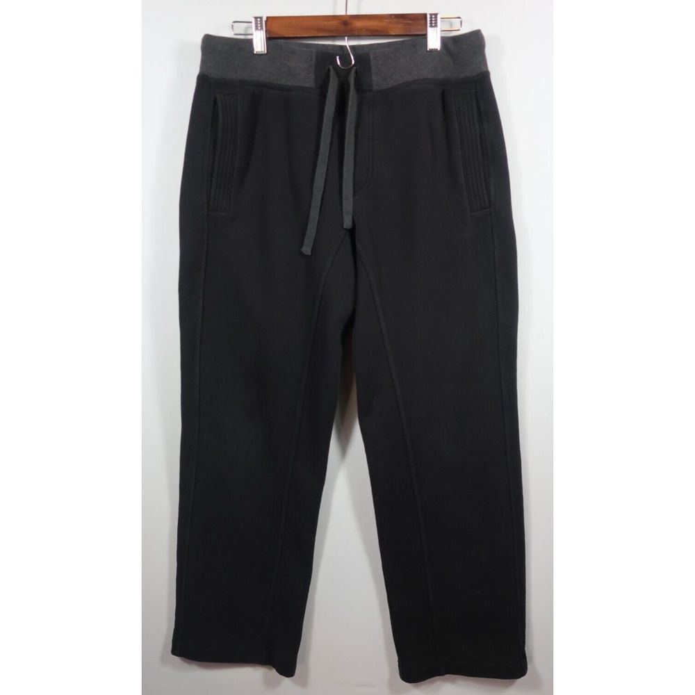 LULULEMON BLACK & GRAY SWEATPANTS Drawstring Heavy Pockets - Large